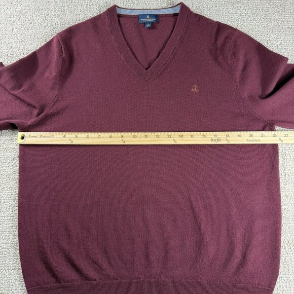 Brooks Brothers Extra Fine Merino Wool V-Neck Sweater Maroon Men’s Size XL - Picture 4 of 8